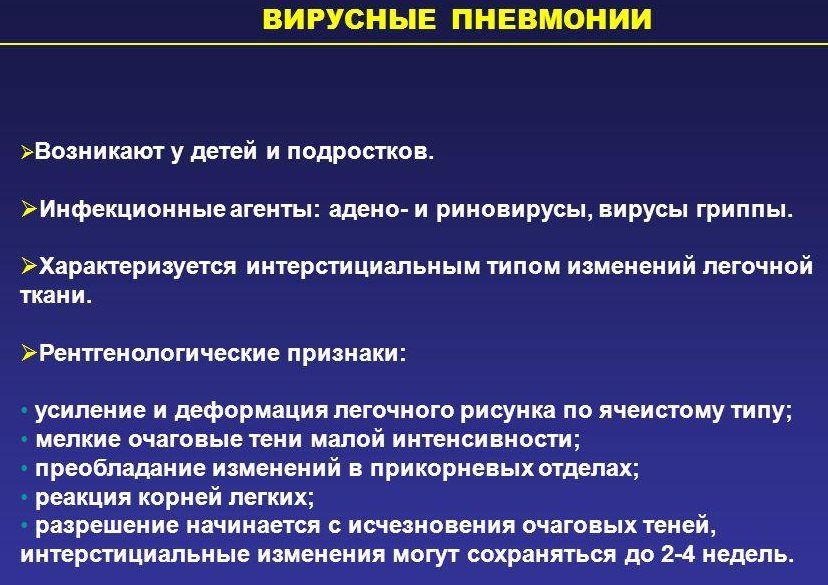 Вирусный тип пневмонии